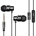 Produktbild Alark In Ear Kopfhörer, 2019 Stereo Sport Ear Ohrhörer Stark Bass Noise Cancelling Kabelgebundene Headset Earphones Headphones mit Mikrofon für iPhone Android PC Smartphones MP3 Players (Schwarz)