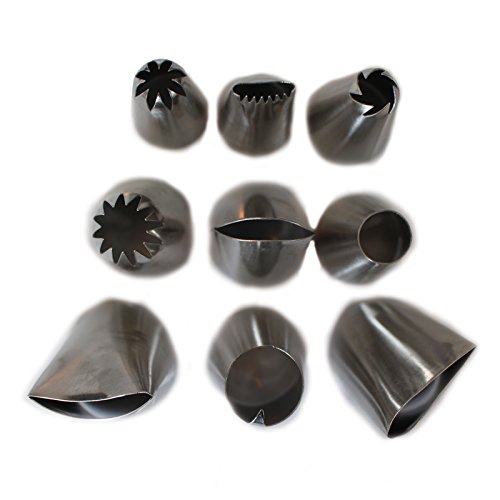 Großes 8teiliges Koch- Backset Spritzbeuteldüsen zur Tortendekoration, Zuckerguss, Glasur, Canapés von Kurtzy TM - 2