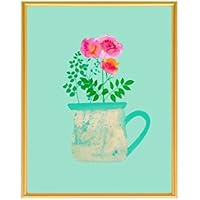 Kunstdruck - Aquarellillustration - Blumen im Topf - A4 Größe