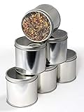  Teeverliebt 6 latas de té, diseño: Uni Plata con visión Tapa, para Aprox. 100 g Té (frachtfreie Entrega en Alemania a Partir de 20 Euros la Compra Valor)
