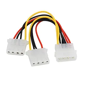 Fexy 4 Pin Male IDE Molex to 15 Pin IDE Female Dual Power Y-Cable Adapter (7inch)