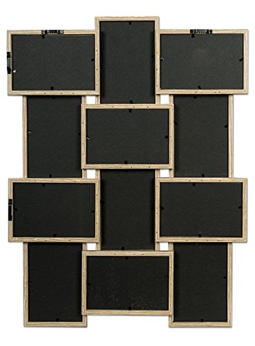 levandeo Holz Bilderrahmen Farbe: Eiche gekälkt hochwertig verarbeitet für 12 Fotos 10x15cm mit Glasscheiben – Querformat und Hochformat Fotogalerie Collage Fotocollage Bildergalerie Fotorahmen - 6