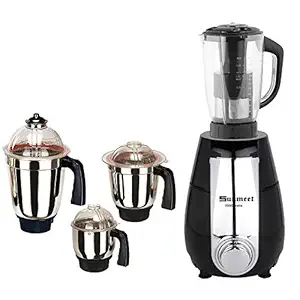 Sunmeet Black Color 1000Watts Mixer Juicer Grinder with 4 Jar (1 Juicer Jar with Filter, 1 Large Jar, 1 Medium Jar and 1 Chutney Jar) TAN20-SUN-726