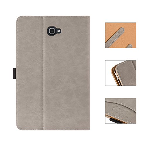 Galaxy Tab A 10.1 Hülle, E-Tree Smart Hülle Schutzhülle Tasche Folio PU-lederne Cover für Samsung Galaxy Tab A 10.1″ (SM-T580 / T585) Tablet – Grau - 5