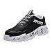 Produktbild Unisex Sneaker Turnschuhe, Frashing Herren Laufschuhe mit Graffiti Atmungsaktiv Sportschuhe Low Sneaker Schuh Damen Schwarze Outdoor Leichte Sneaker für Männer Mädchen Sportswear Fitness Gym EU36-44