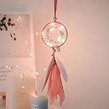 Uso para: Coche / Hogar LIANGchueng Adornos para automóviles, decoración de Plumas Heptagram atrapasueños para Auto, decoración del hogar, campanillas de Viento, Espejo retrovisor para Colgar