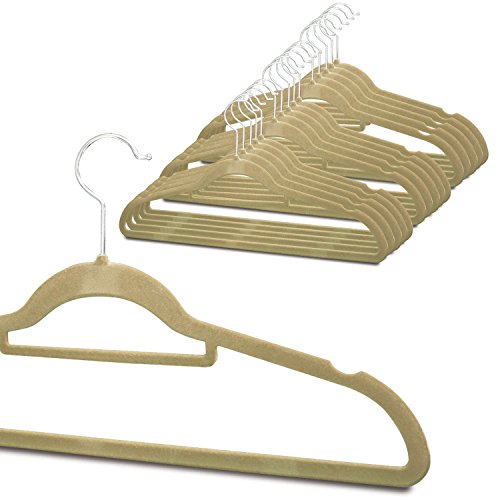 BIEGE HIGH QUALITY VELVET NON SLIP FLOCKED HANGERS CLOTHES COAT HANGING