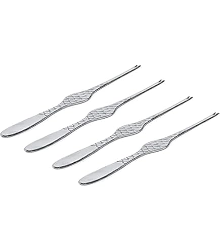 Forchettine Per Ostriche Alessi Colombina Fish - Set Di 4 In Acciaio Inossidabile 18/10, Design Moderno - Foto 12