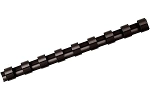 Fellowes 5331502 Dorsi Plastici per Rilegatura, 21 Anelli, Passo 9/16, Diametro 12 mm, Confezione da 25 Pezzi, Nero