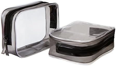 Clear Travel Toiletry Bag TSA-Approved-Explore Lifez Clear Makeup Bag Portable Travel Wash Bag (Black)