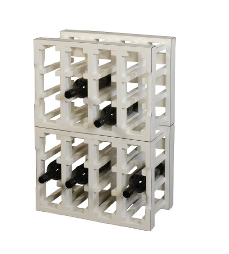 Weinkiste / Weinregal Modul-Bauweise für 12 Flaschen in der Farbe Antik-Weiss - 2