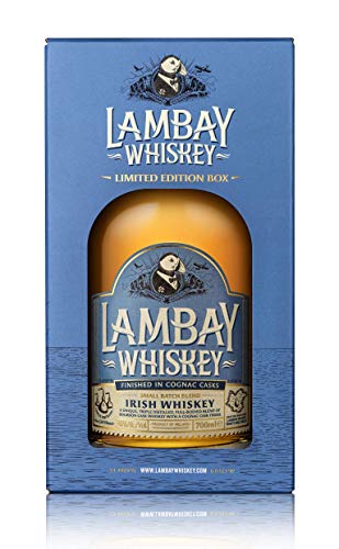 LAMBAY WHISKEY, Small Batch Blend, Whisky Irlandais Triplement Distillé, Fruité & Non Tourbé, 40° 70cl