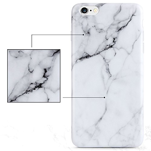 iPhone 6 Marble Case,Imikokoâ„¢ Slim-Fit Anti-Scratch Shock Proof [Stone Texture Collection] Print TPU Soft Case for iPhone 6/6S (4.7 inch) (iPhone 6/6s, White)