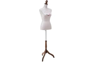 ATMOSPHERA CREATEUR D'INTERIEUR Atmosphera - Mannequin de Couture Poésie, Motif Floral, H 160 cm, Pied en Bois - pour Chambre, Atelier, Boutique