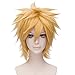 Anime Golden Blonde Short 30CM Cosplay Layered Wig +Wig Cap