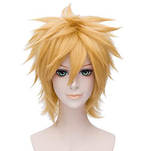 Anime Golden Blonde Short 30CM Cosplay Layered Wig +Wig Cap