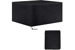 Hydrogarden Housse Table Jardin Carre, Housse Protection Salon de Jardin Imperméable, 420D Bache Mobilier de Jardin Exterieur -213x132x74CM