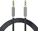 Produktbild I Sonite (schwarz) Gold überzogenes Nylonmaterial Geflochtene 3.5mm Buchse an Buchse Anschluss Aux AUX Audiokabel [1 METER] Für Huawei P20