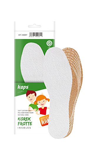 Kaps corcho frotte niños, rizo y corcho zapato plantillas para niños, frescura y la higiene, corte a tamaño corte, para, todos los tamaños, fabricado en Europa, 1 par