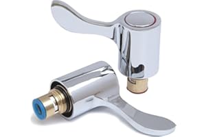 Taps2Traps Replacement Lever Basin Tap Conversion Kit Reviver 1/2" 1/4 Turn Pair Chrome Hot & Cold Heads