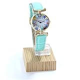 vinciprova die Edelsteine von Venedig Armbanduhr Damen Edelstahl Vergoldet Leder Watch aus Glas Murano-Glas Millefiori