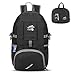 Produktbild LiDiwee 20L Faltbarer Rucksäcke, Wasserdichte Männer Daypack Nylon Laptoprucksäcke für 15'' Notebook Lässiger Leichter Schultasche für Trekking Wandern Camping im Freien Radsport (Schwarz)