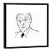 Produktbild designersgroup Grafik mit schwarzen Rahmen-Kunstdruck-Politiker-Rahmen: 27x27cm-Motiv: Konrad Adenauer, Holz, Schwarz-Weiß, 27 x 27 cm (dunkler Rahmen)