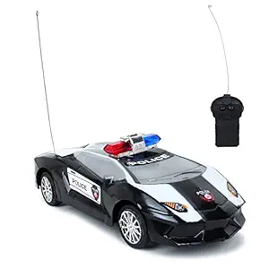 CADDLE & TOES Monster Police CAR with Remote Control Multi Channel with Monster Tyres /Remote/Multi Terrain Ride(White CAR)
