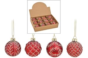 MC-TREND 12 Weihnachtskugeln aus Glas – Ø 6 cm – Christbaumkugeln Set – Glaskugeln für Weihnachtsbaum – edle Tannenbaum Deko – klassisch, modern & elegant – Weihnachtsdeko Baumkugeln