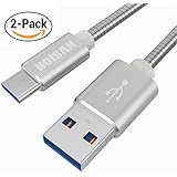 HOISAN USB Type C Cable (2 Pack-3ft) | Type C Cable Metal Braided Lead with Fast Charger &amp; Data Syncing Samsung S8/S8 Plus | the new MacBook | Nexus 6P | OnePlus 2 and More USB Type-C Devices