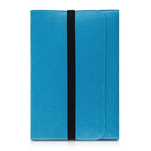 kwmobile Laptoptasche Filz Sleeve für 17″ 17,3″ Laptop / Notebook / Ultrabook – Notebook Tasche Schutzhülle Laptop Case Hülle in Blau mit Innentaschen Innenmaße: ca. 45,5 x 34,5 cm - 5
