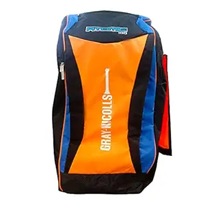 Gray-Nicolls Gray Nicolls Canvas Duffle Cricket Kit Bag Individual Backpack with Heavy Padded Material - 1 Side Pocket with Full Bat Covered (Orange)