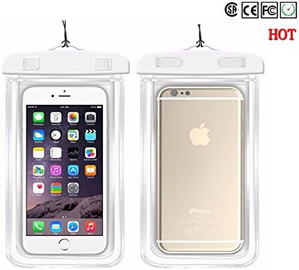 Geoffrey Boutique Luminous Waterproof Cell Phone Case | A Sensitive Touch Transparent Case Suitable For iPhone X | 8 | 8plus | 7 | 7plus | 6 | 6s plus | 9.7" iPad | IPX8 Certified | Available in White Color