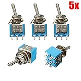 Zustand: brandneu RENCALO 5ps 6 Pins 3 Position 3A 250V / 6A 120V EIN/AUS/EIN-Kippschalter
