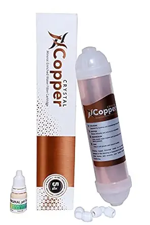 KRPLUS Alkaline Copper Mineral Filter Cartridge for All Type of RO UV/UF Water Purifier 100% Food Grade ABS Plastic Immunity Boosting Multistage Antioxidant Antibacterial Cartridge (10 INCH)