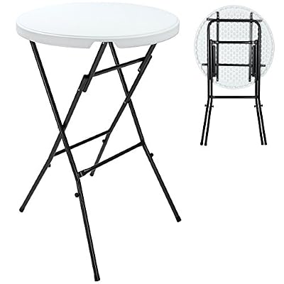 Deuba Mange-debout Table pliante table de bar bistro table Bière 110 x 80 cm en blanc