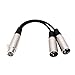 Produktbild Wokee 1 Fuß Premium Nylon Audiokabel,3Pin XLR Female Jack zu Doppelstecker Y Splitter Adapterkabel,verstärkter Nylonmantel und hochwertige Metallstecker
