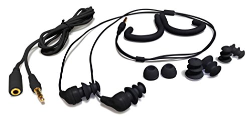 Preisvergleich Produktbild Schwarz swimbuds Kopfhörer, wasserdicht, mit kurzem Kabel Kopfhörer