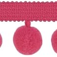 Lampone XL Taglia 2 cm Pom Pom Bobble Trim Frange Pom Pom Trimming - MIGLIORE QUALITÀ!! Scegli tra 21 colori #C (venduti al metro) - Italia