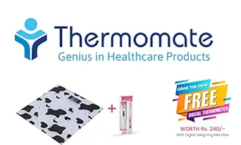 Thermomate Unique Electric Glass Weighing Scale and Get Digital Thermometer Absolutely Free Combo ( Multicolor)
