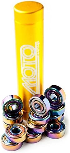 Moto Bearings Premium Swiss Roller Skate Wheel Bearings (Set 16)