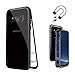 Produktbild Galaxy S8 Hülle Magnet 9H Tempered Glass Backcover für Samsung Galaxy S8, Coollee Handyhülle Kreativ 360 Grad Magnetic Metall Frame Bumper Magnetische Adsorption Transparent Schutzhülle (Klar Schwarz)