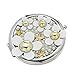 La Vogue Perfume Daisy Pattern Women Portable Makeup Compact Mirror Purse Handbag Mirror(7*7cm)