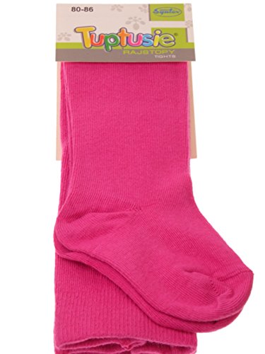 TUPTUSIE Baby Girls & Boys Plain Knitted Cotton Tights (56-62cm (0-3 Months), Fuchsia Pink)