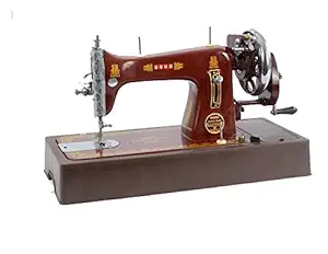 Usha Cast Iron Straight Stitch Machine with Cover(Cherry)