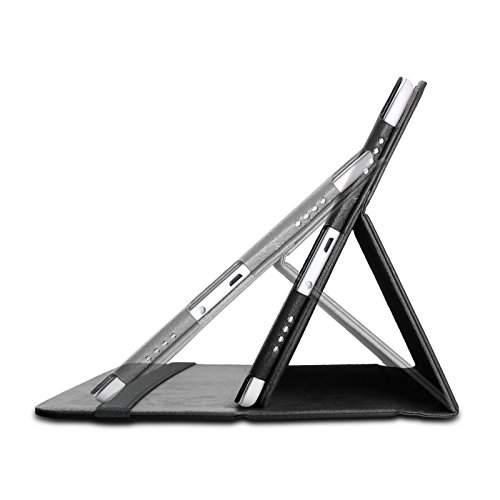 Infiland Samsung Galaxy Tab A 9.7 Hülle Case -Slim Fit Folio PU-lederne dünne Kunstleder Schutzhülle Cover Tasche für Samsung Galaxy Tab A 9.7 T550N/ T555N 24,6 cm (9,7 Zoll) WiFi/LTE Tablet-PC (mit Auto Schlaf / Wach Funktion)(Schwarz) - 6