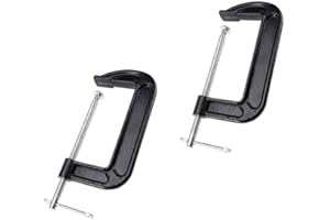 HOZZWHOO 6 Inch C-Clamp Set, 2-5/8 Inch Throat Depth Heavy Duty Steel C Clamp Industrial Strength C Clamps for Woodworking, Welding, and Building(2PCs)