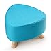 Produktbild Dreieck Hocker Kissen Stuhl Holz 4 Bein Hocker Retro Abnehmbare Leinen für Make up Hocker Schuh Bank Kinder Schlafzimmer Wohnzimmer 28x39 (Farbe : Blau)