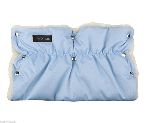 LIGHT BLUE WINTER WARMER BABY PRAM PUSHCHAIR STROLLER HAND MUFF FINGERLESS GLOVES