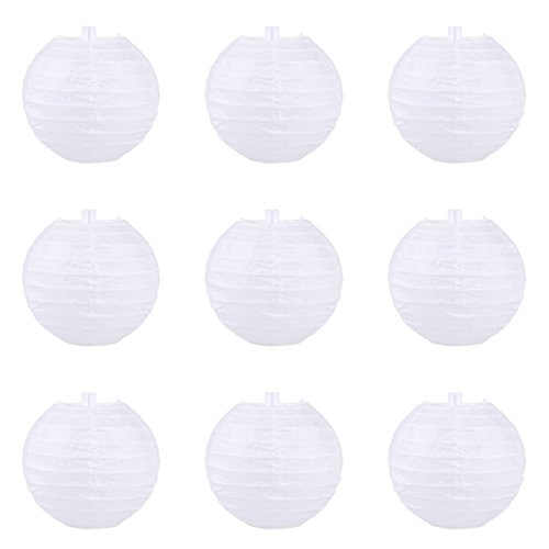 Preisvergleich Produktbild YL 9er. Papier Lampions Laternen Weiß (50cm)